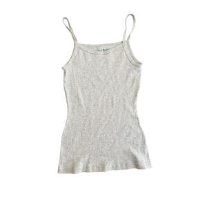 Brandy Melville Light Gray Ribbed bow tank Camisole OS